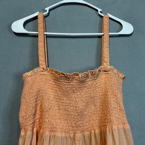 ASOS Womens Sleeveless Shirred Playsuit Romper Size‎ 10 Orange Peach - Picture 5 of 12